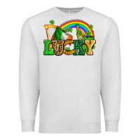 Oatmeal Heather lucky with st patricks elements Premium Sweatshirt - AdoDesignShop