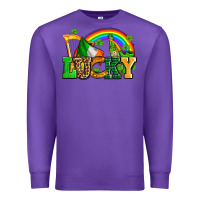 Purple lucky with st patricks elements Premium Sweatshirt - AdoDesignShop