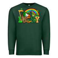 Sports Green lucky with st patricks elements Premium Sweatshirt - AdoDesignShop