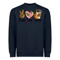Navy peace love coffee Heavyweight Sweatshirt - BarkalooDesign