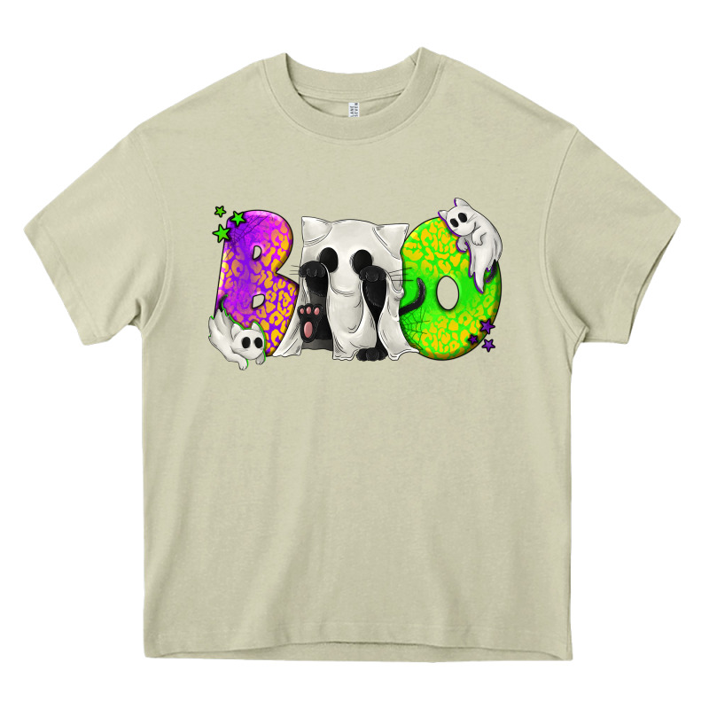 Boo Ghost Cat Heavy Core Tee by texasbilliewilder | Teevron