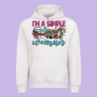 I'm A Simple Woman Urban Hoodie Designed By Jahusdesignshop