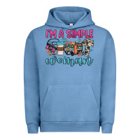 Pigment Pebble Blue i'm a simple woman Urban Hoodie - JahusDesignShop
