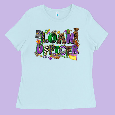 Loan Officer Mardi Gras Cowgirl Ladies Tee Designed By Cowgirlartshop