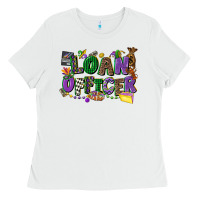 White loan officer mardi gras cowgirl Ladies Tee - CowGirlArtShop