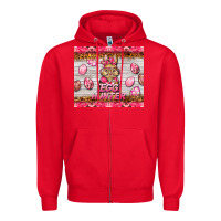 Red easter pink camouflage egg hunter  bunny Zipper Hoodie - BarkalooDesign