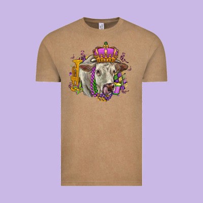Charolais Mardi Gras Vintage Tee Designed By Oliviacreatesart