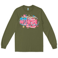 Army Green American Nurse Long Sleeve Tee - FaDigitalArtStudio