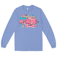 Colony Blue American Nurse Long Sleeve Tee - FaDigitalArtStudio