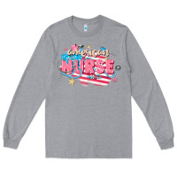 Heather Grey American Nurse Long Sleeve Tee - FaDigitalArtStudio