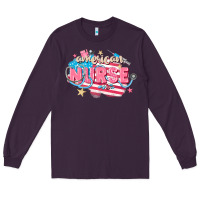 Plum American Nurse Long Sleeve Tee - FaDigitalArtStudio
