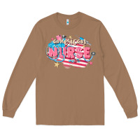 Toasted Coconut American Nurse Long Sleeve Tee - FaDigitalArtStudio