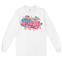 White American Nurse Long Sleeve Tee - FaDigitalArtStudio