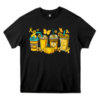 Black Childhood Cancer coffee cups yellow ribbon Heavy Core Tee - NancyCooperArtShop