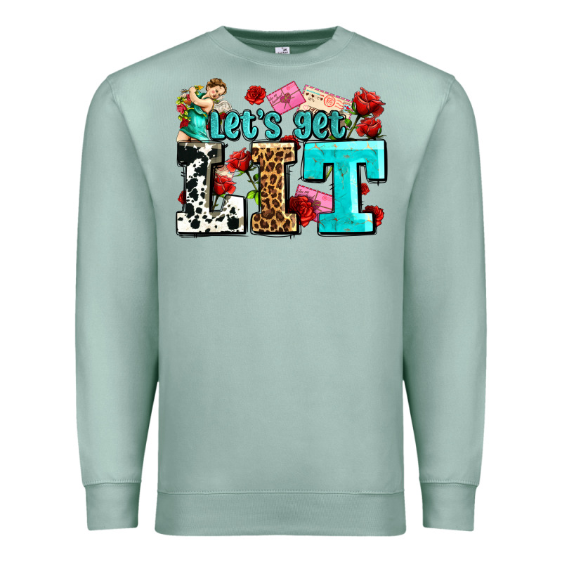 Valentines Day Lets Get Lit Premium Sweatshirt by AdoDesignShop | Teevron