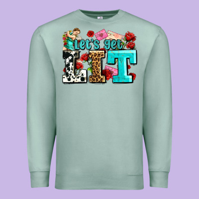 Valentines Day Lets Get Lit Premium Sweatshirt Designed By Adodesignshop
