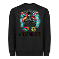 Black tie dye momlife messy bun Heavyweight Sweatshirt - BarkalooDesign