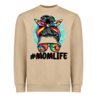 Mushroom tie dye momlife messy bun Heavyweight Sweatshirt - BarkalooDesign