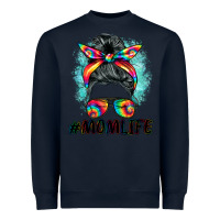 Navy tie dye momlife messy bun Heavyweight Sweatshirt - BarkalooDesign