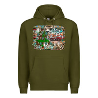 Army Green merry Christmas tree western Premium Hoodie - CowhideDigitalArt