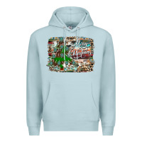 Blue Mist merry Christmas tree western Premium Hoodie - CowhideDigitalArt