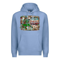 Colony Blue merry Christmas tree western Premium Hoodie - CowhideDigitalArt
