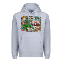 Heather Grey merry Christmas tree western Premium Hoodie - CowhideDigitalArt
