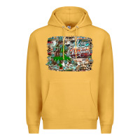 Mustard merry Christmas tree western Premium Hoodie - CowhideDigitalArt