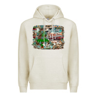 Oatmeal Heather merry Christmas tree western Premium Hoodie - CowhideDigitalArt