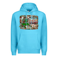 Ocean Blue merry Christmas tree western Premium Hoodie - CowhideDigitalArt