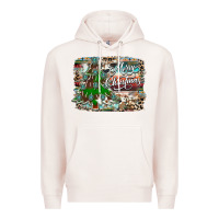 Pale Pink merry Christmas tree western Premium Hoodie - CowhideDigitalArt