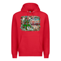 Red merry Christmas tree western Premium Hoodie - CowhideDigitalArt