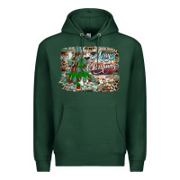 Sports Green merry Christmas tree western Premium Hoodie - CowhideDigitalArt