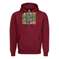 Burgundy grateful cross Zipper Hoodie - BarkalooDesign