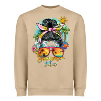 Mushroom summer vibes messy bun Heavyweight Sweatshirt - BarkalooDesign
