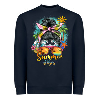 Navy summer vibes messy bun Heavyweight Sweatshirt - BarkalooDesign