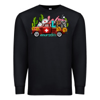 Black lpn nurse truck with cactus and sunflowers Premium Sweatshirt - AdoDesignShop