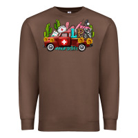 Chestnut lpn nurse truck with cactus and sunflowers Premium Sweatshirt - AdoDesignShop