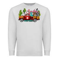 Dove Grey lpn nurse truck with cactus and sunflowers Premium Sweatshirt - AdoDesignShop
