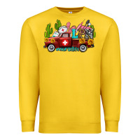 Lemon lpn nurse truck with cactus and sunflowers Premium Sweatshirt - AdoDesignShop