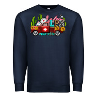Navy lpn nurse truck with cactus and sunflowers Premium Sweatshirt - AdoDesignShop
