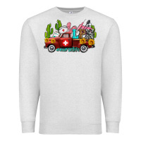 Oatmeal Heather lpn nurse truck with cactus and sunflowers Premium Sweatshirt - AdoDesignShop