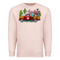Pale Pink lpn nurse truck with cactus and sunflowers Premium Sweatshirt - AdoDesignShop