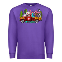 Purple lpn nurse truck with cactus and sunflowers Premium Sweatshirt - AdoDesignShop