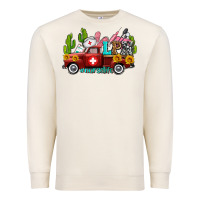 Sandshell lpn nurse truck with cactus and sunflowers Premium Sweatshirt - AdoDesignShop