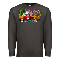 Smoke lpn nurse truck with cactus and sunflowers Premium Sweatshirt - AdoDesignShop