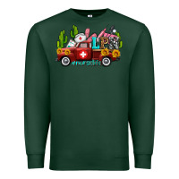 Sports Green lpn nurse truck with cactus and sunflowers Premium Sweatshirt - AdoDesignShop