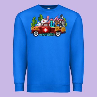 Lpn Nurse Truck With Cactus And Sunflowers Premium Sweatshirt Designed By Adodesignshop
