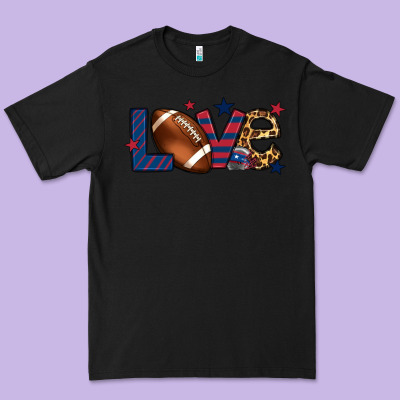 Love Football Team Color Red Blue 4th Of July Premium Tee Designed By Howdyjamesfarm