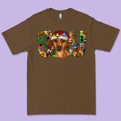 Dachshund Christmas Joy Premium Tee Designed By Ranaportraitstore